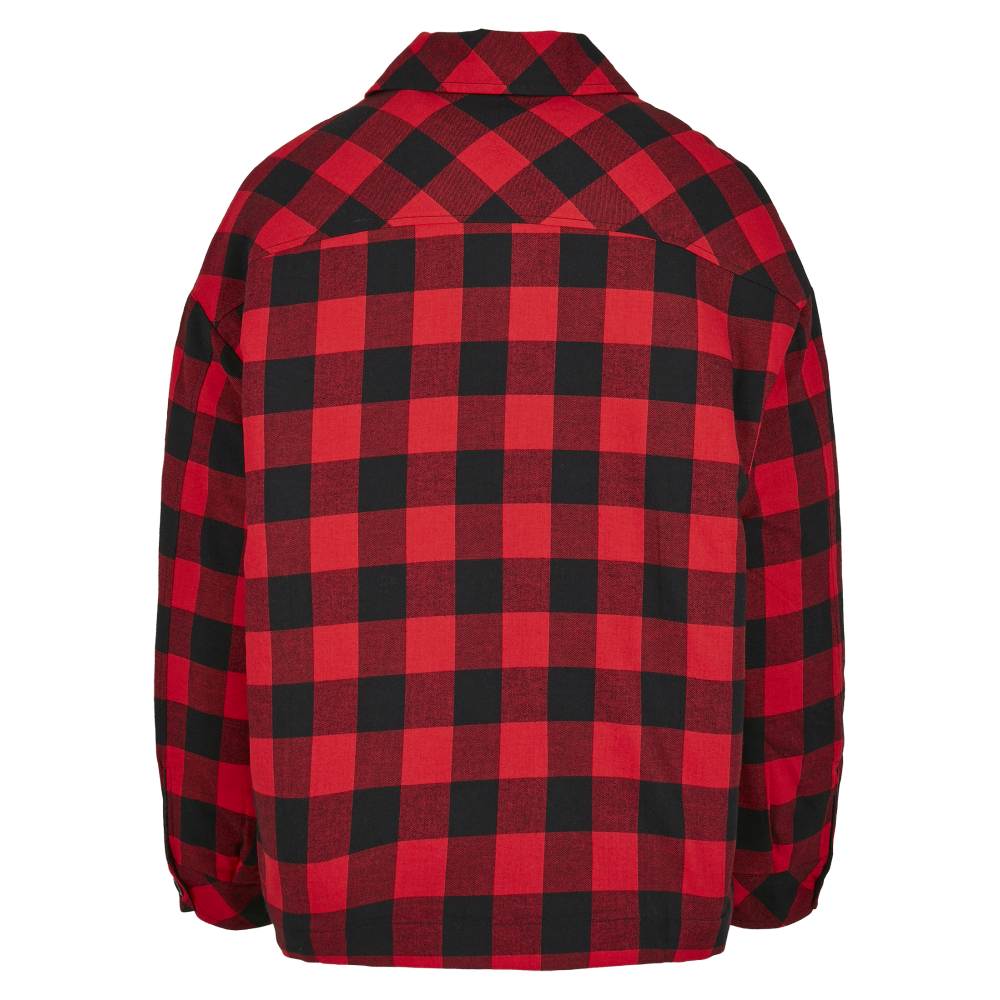 Urban Classics - Flanell Padded Blouse - Zwart/Rood
